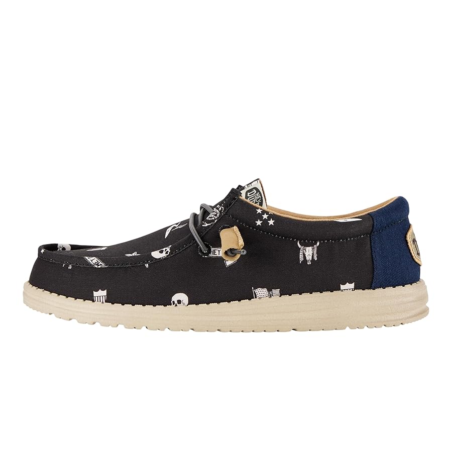 dydoshop トップス シズニルック Amazon.com | HEYDUDE Wally Stars N Skulls Print - Black
